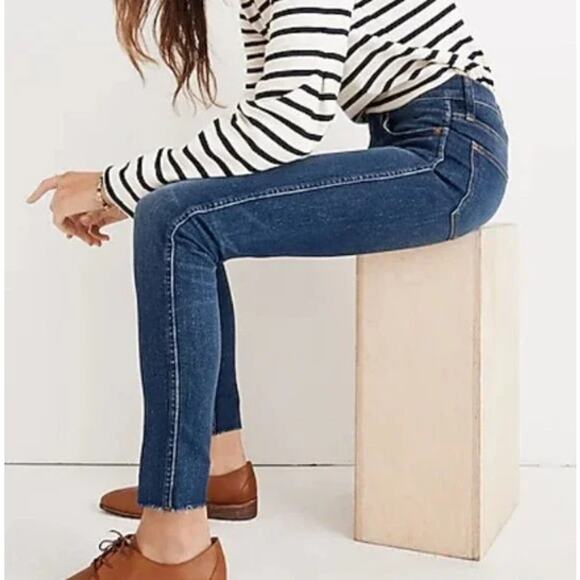 Madewell 9" High Rise Skinny Jeans in Paloma Wash Raw Hem Edition 29 Women's - Picture 1 of 6
